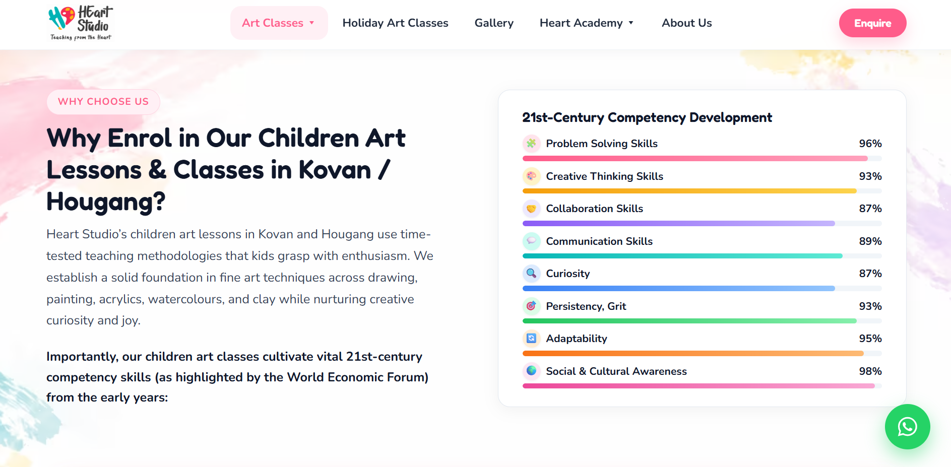 heART Studio - Art school website screenshot 4